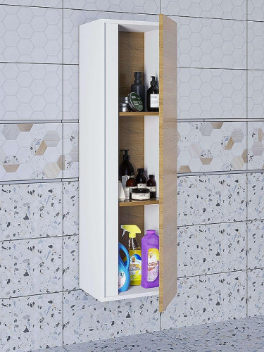 Шкаф пенал Uperwood Barsa 35 293020529 подвесной цвет Белый матовый Дуб сонома