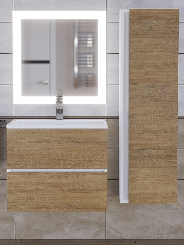 Шкаф пенал Uperwood Barsa 35 293020529 подвесной цвет Белый матовый Дуб сонома