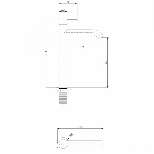 Смеситель для раковины Abber Wasser Kreis AF8111 Хром латунь