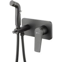 Гигиенический душ со смесителем Lemark Bronx LM3720BL Черный латунь на стену