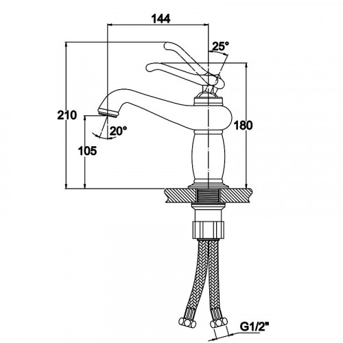 Смеситель для раковины Kaiser Logo 47711-1 Бронза латунь