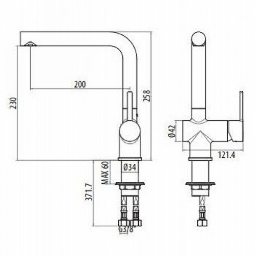 Смеситель для кухни Gattoni Modern 4069/PCC0 Хром латунь