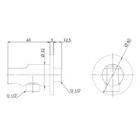 Шланговое подключение Remer 337MBO Белое матовое латунь на стену