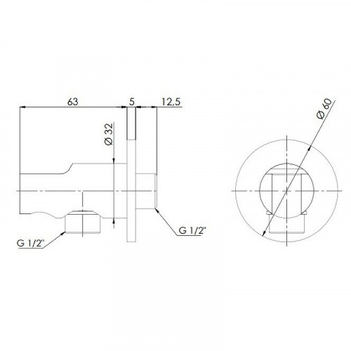 Шланговое подключение Remer 337MBO Белое матовое латунь на стену