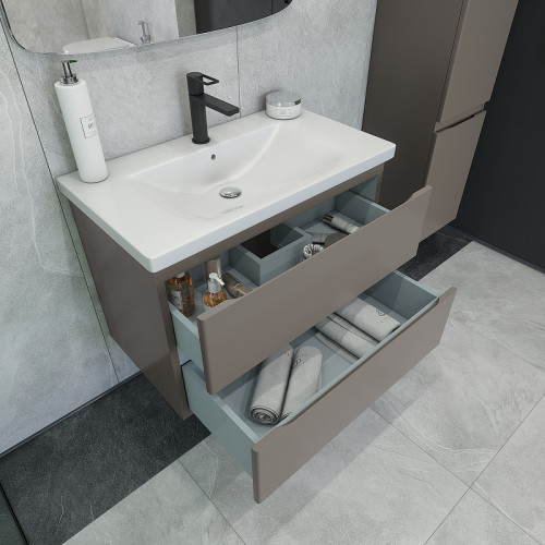 Тумба под раковину Caprigo Forte 80 36112-SF025 подвесная цвет Айрон