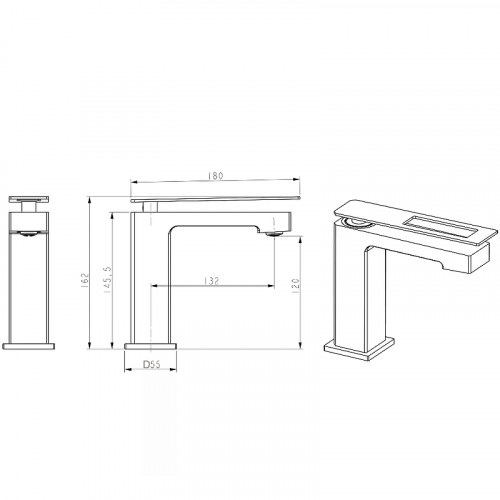 Смеситель для раковины Boheme Q 141-CRG.2 Хром Золото латунь