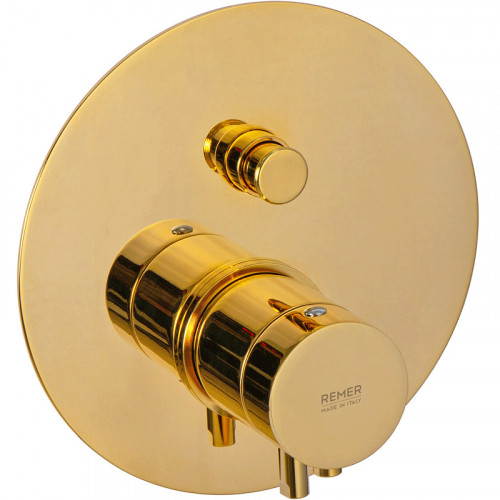 Смеситель для душа Remer Minimal Thermo NT09KBDO с термостатом Золото латунь встраиваемый