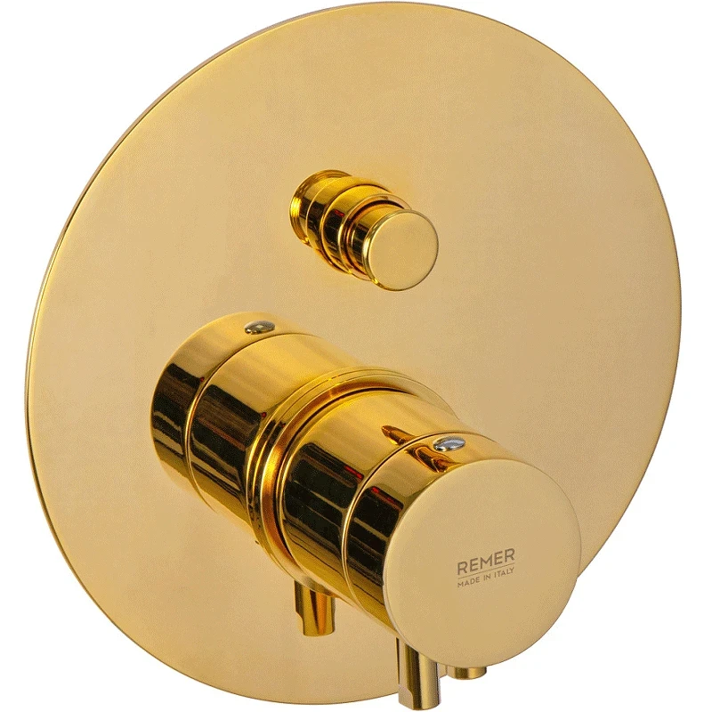Смеситель для душа Remer Minimal Thermo NT09KBDO с термостатом Золото латунь встраиваемый