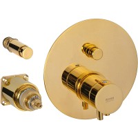Смеситель для душа Remer Minimal Thermo NT09KBDO с термостатом Золото латунь встраиваемый