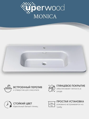 Раковина Uperwood Monica 91 RMonica90wg цвет Белый глянцевый
