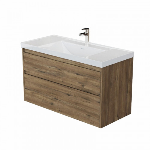 Тумба под раковину Aquanet Nova Lite 2.0 110 346321 подвесная цвет Дуб рустикальный