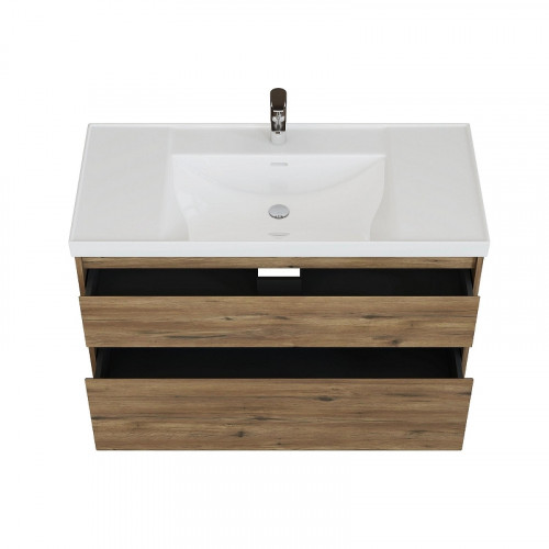 Тумба под раковину Aquanet Nova Lite 2.0 110 346321 подвесная цвет Дуб рустикальный