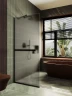 Душевая перегородка Maybah Glass MGD-722-6у 690x1950 в узком профиле Черный стекло бронзовое матовое