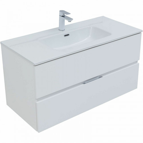 Комплект мебели для ванной Aquanet Алвита New 100 274205 подвесной Белый матовый МДФ / ЛДСП