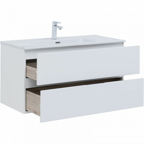 Комплект мебели для ванной Aquanet Алвита New 100 274205 подвесной Белый матовый МДФ / ЛДСП