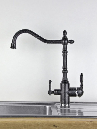 Смеситель для кухни Viko V-5324 Черный мрамор латунь