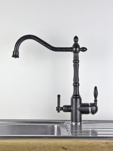 Смеситель для кухни Viko V-5324 Черный мрамор латунь