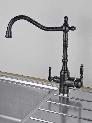 Смеситель для кухни Viko V-5324 Черный мрамор латунь