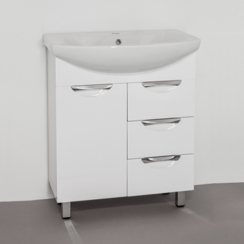 Тумба под раковину Style Line Жасмин 70 Белый глянец МДФ / ЛДСП