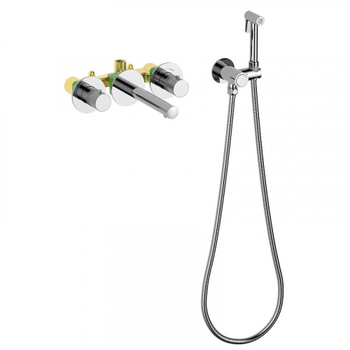 Смеситель для раковины Timo Saona 2383/00SM с термостатом с гигиеническим душем цвет Хром