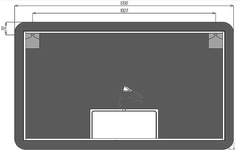 Зеркало DIWO Кострома 120 ЗЛП1719 с подсветкой с бесконтактным выключателем