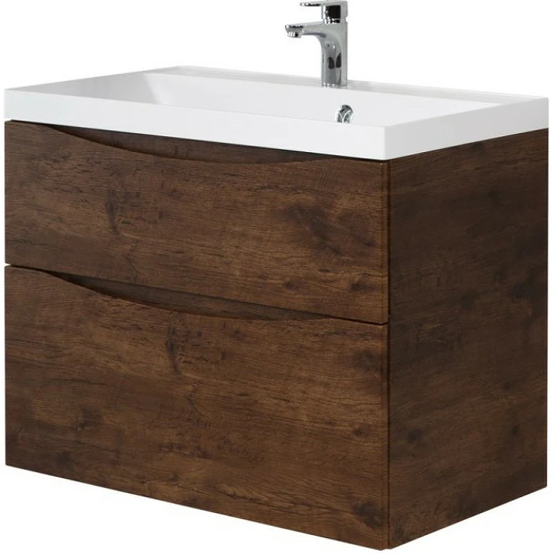 Тумба под раковину BelBagno Marino 90 MARINO-H60-900-2C-SO-RW-P подвесная Rovere Moro МДФ / ЛДСП