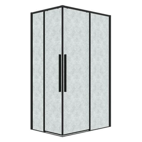 Душевой уголок Grossman Galaxy 110x80 R 300.K33.01.11R80L.21.02 профиль Черный матовый стекло шиншилла