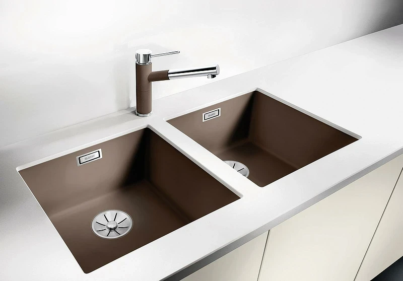 Кухонная мойка Blanco Subline 400-U 523423 Темная скала искусственный камень (литьевой мрамор) встраиваемый