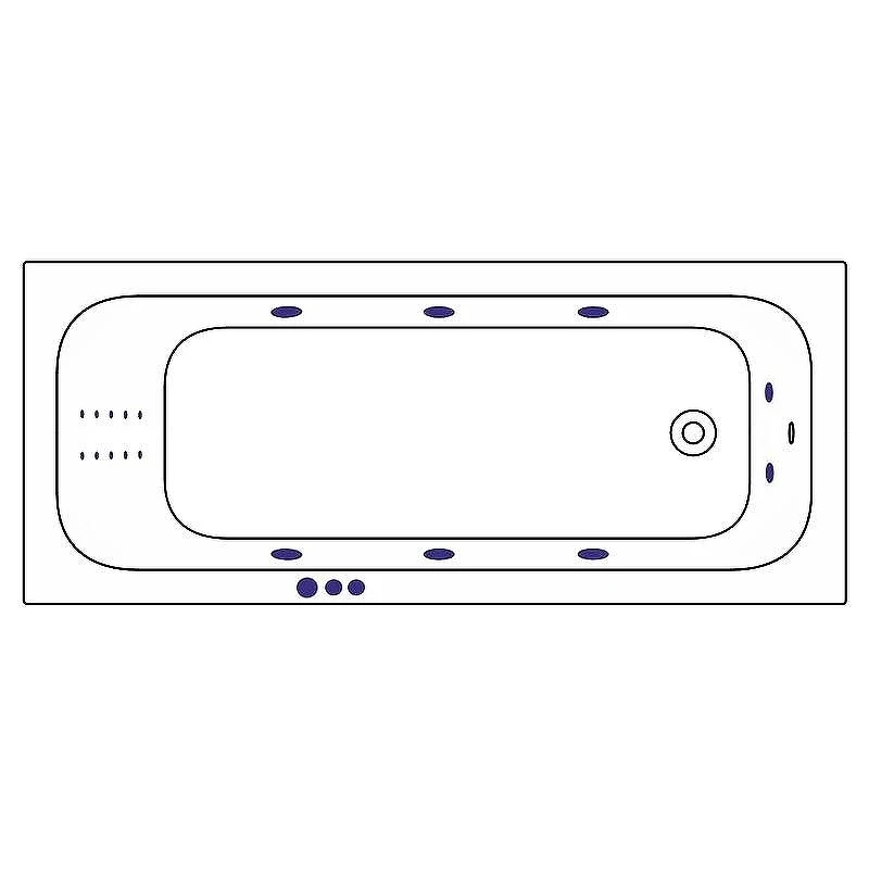 Акриловая ванна Whitecross Vibe 180x75 0105.180075.100.SMARTNANO.GL с гидромассажем