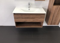 Тумба с раковиной Comforty Бордо 90 00-00006671 подвесная Дуб темно-коричневый МДФ / ЛДСП