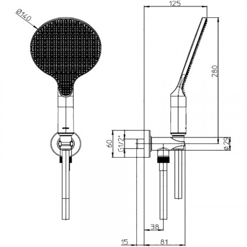 Душевой гарнитур Bossini Apice CE3002C.073 Черный матовый латунь