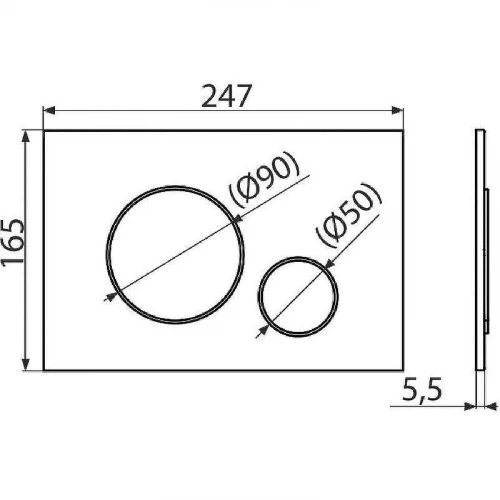 Клавиша смыва Alcaplast M678 Черная матовая