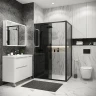Душевой уголок Grossman Cosmo 130х70 120.K33.02.1370.21.10 профиль Черный матовый стекло тонированное