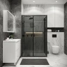 Душевой уголок Grossman Cosmo 130х70 120.K33.02.1370.21.10 профиль Черный матовый стекло тонированное