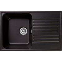 Кухонная мойка GranFest Quarz GF-Z78 Черная искусственный камень (литьевой мрамор) встраиваемый