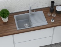 Кухонная мойка GranFest Quarz GF-Z78 Черная искусственный камень (литьевой мрамор) встраиваемый