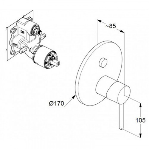 Смеситель для душа Kludi Bozz 38659N076 Золото брашированное латунь встраиваемый