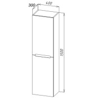 Шкаф пенал BelBagno Etna 40 L ETNA-1500-2A-SC-RN-P-L подвесной Rovere Nature МДФ / ЛДСП