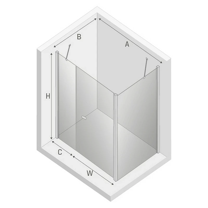 Душевой уголок New Trendy New Soleo Chrome 120х110 K-0713 профиль Хром стекло прозрачное