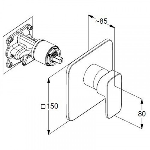 Смеситель для душа Kludi Renon 427555375 Белый матовый латунь встраиваемый