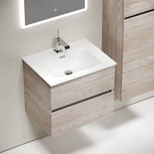 Тумба под раковину Sancos Urban 60 UR60EG подвесная Дуб Галифакс натуральный МДФ / ЛДСП