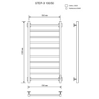 Электрический полотенцесушитель Ника Step-3 100/50 Белый матовый нержавеющая сталь