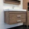 Тумба с раковиной Comforty Никосия 80П 00-00008856 подвесная Дуб темный МДФ / ЛДСП
