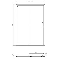 Душевая дверь Ideal Standard Connect 2 140 K968601 профиль Белый матовый стекло прозрачное