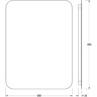 Зеркало Defesto Opti 60x80 DF 2817R с подсветкой 25W-3000К/ИК - выключатель/Теплый белый свет