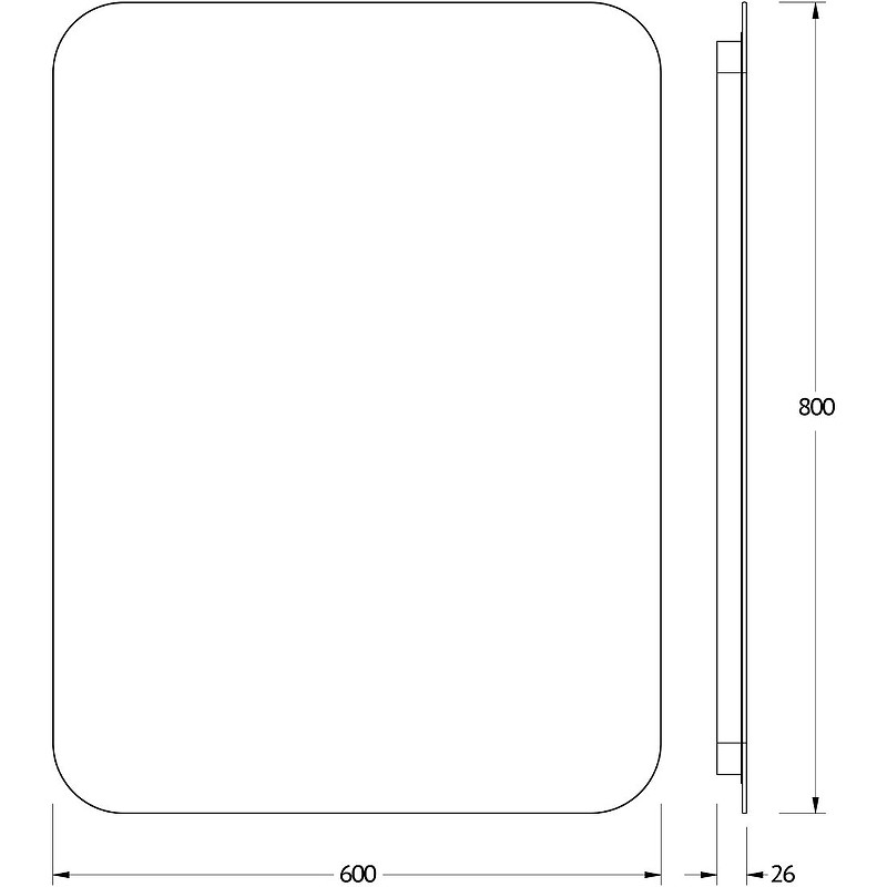 Зеркало Defesto Opti 60x80 DF 2817R с подсветкой 25W-3000К/ИК - выключатель/Теплый белый свет