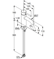 Смеситель для раковины Kludi Bozz 382720576 Хром латунь