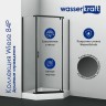 Душевой уголок WasserKRAFT Wiese 90x90 84P11 профиль Черный матовый стекло прозрачное