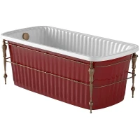 Ванна из искусственного камня Migliore Olivia Console 174x80 24267 панель Красная консоль Бронза