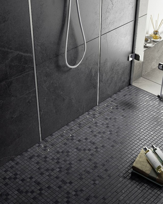 Душевой лоток Timo Drain System 70 DS230207/01 с решеткой Сатин / под плитку